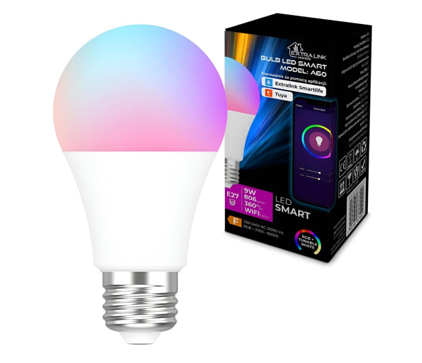 Extralink Żarówka SMARTLIFE LED E27 A60 2700-6500K WIFI 220-240V - 1312407 - zdjęcie